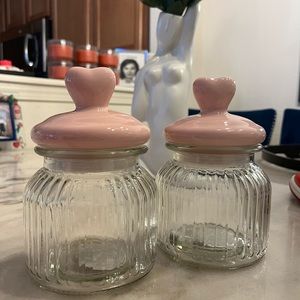 Valentines Jars Heart lid glass jars